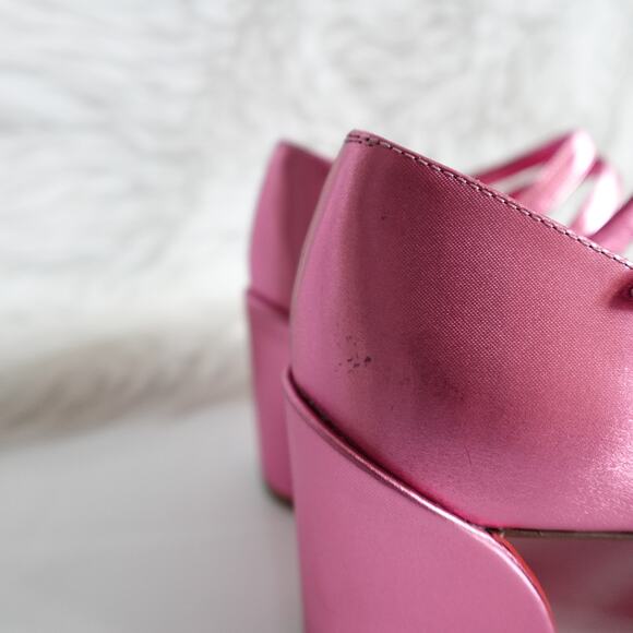 Christian Louboutin Miss Jane 55 Mary Jane Metallic Pink Leather Low Heels 36.5 - Picture 13 of 16